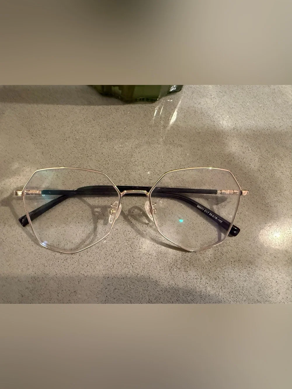 Zeelool Gold Geometric Frame Women's Eyeglasses